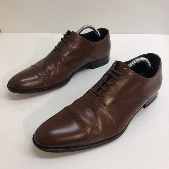 VERY GOOD To Boot New York Brandon Cap Toe Oxfords Brown Leather Men's Size 10 - Picture 4 of 12